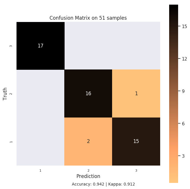 Confusion Matrix on 51 samples